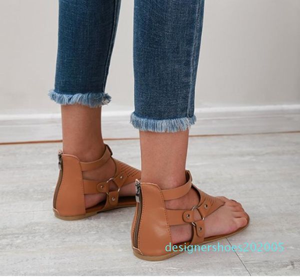 

женщины летние пляжные сандалии квартиры обувь женщина гладиатор крест-привязанный простой плюс размер pu sandalias mujer sapato feminino d0, Black