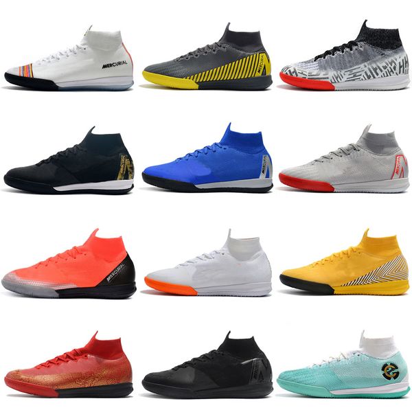 

2019 new mens high ankle football boots cr7 mercurial superflyx 6 elite ic tf soccer shoes neymar superfly vi indoor turf soccer cleats
