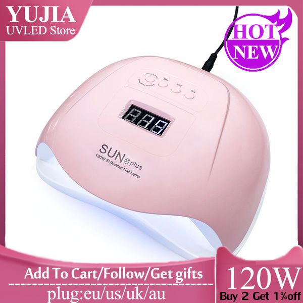 

yujia sunx plus ice nail lamp 120w uv led gel nail dryer curing manicure pedicure machine auto sensing lamp for nails free