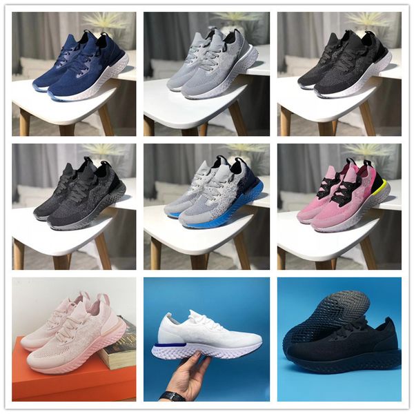 

высокое качество epic react fly тканые трикотажные частицы пузырь дыхание удобные беговые кроссовки мужчины женщины розовый спортивные кросс