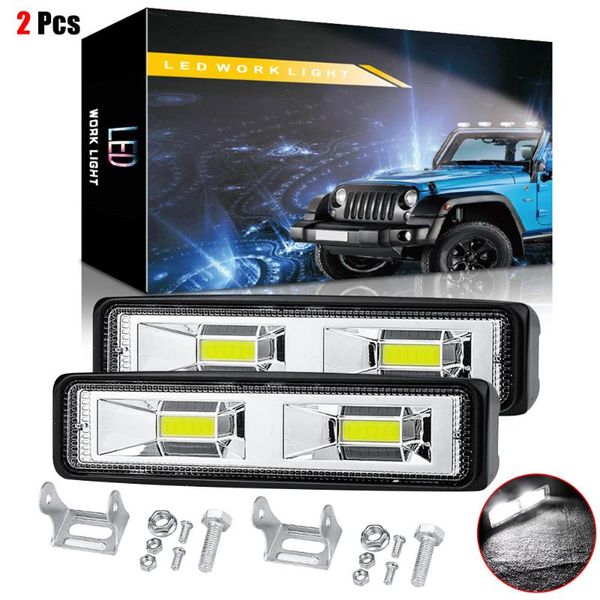 

led bar offroad 2x 48w 12v cob 16led рабочая лампа точечный луч бар автомобиль внедорожник внедорожник вождение противотуманные фары 6500k а