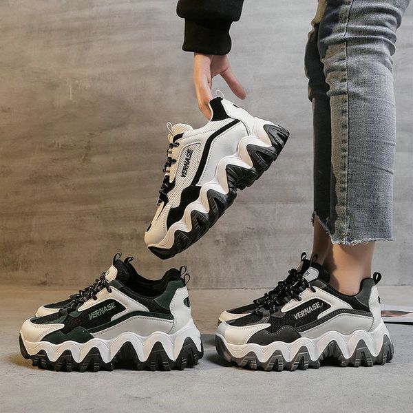 

women shoes 2019 new chunky sneakers for women vulcanize shoes casual fashion platform sneakers a62-29 jy, Black