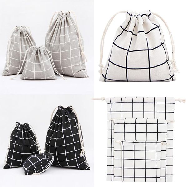 

простая сетка хлопок льняная ткань путешествия drawstring tote сумка для хранения организатор сумка для хранения нижнего белья игрушки 1 шт