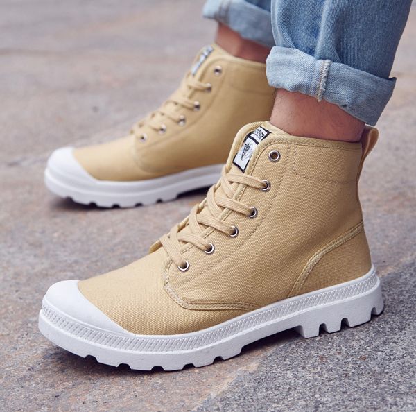 

men safety casual shoes canvas male motorcycle tactical ankle boots outdoor army travel men anti-slip boots, Black
