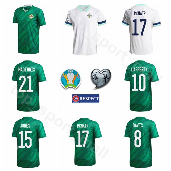 

2020 european cup soccer northern ireland jersey 10 lafferty 17 mcnair 8 davis 21 magennis 7 mcginn 4 mcauley national football shirt kits, Black;yellow