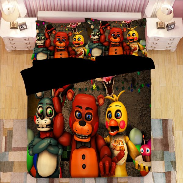 

cartoon five nights at freddy's cartoon 3d bedding set duvet covers pillowcases toy bear comforter bedding sets bedclothes