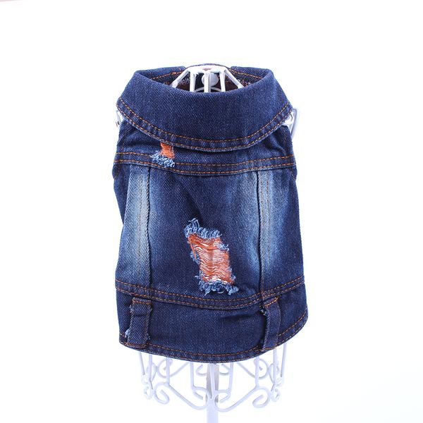 

собака кошка джинсовая куртка среднее отверстие blje джинсовое пальто жилет домашнее животное щенок одежда одежда 6 размеров доступны