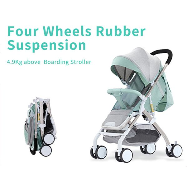 

baby stroller can sit reclining ultra light portable simple folding baby umbrella four wheel absorber children trolley