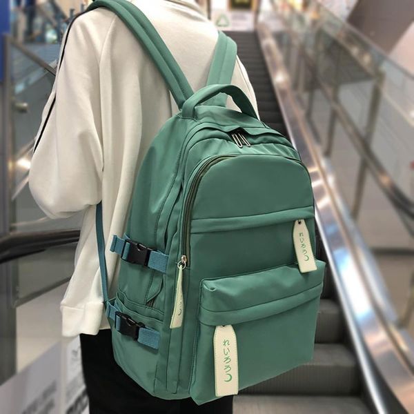 

women lapnylon backpacks cute student harajuku school bags girl kawaii backpack fashion female book bag buckle ladies