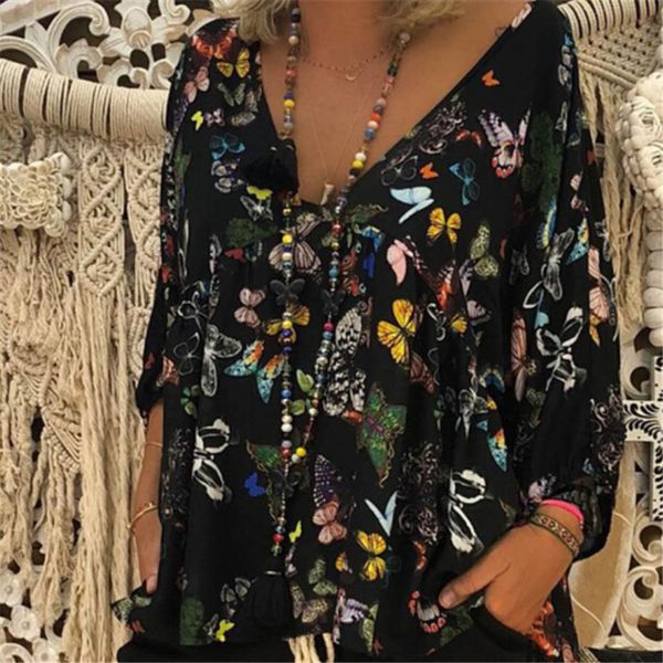 

autumn women blouse plus size women blouses floral clothing long sleeve blouse v neck shirt womens and blouses