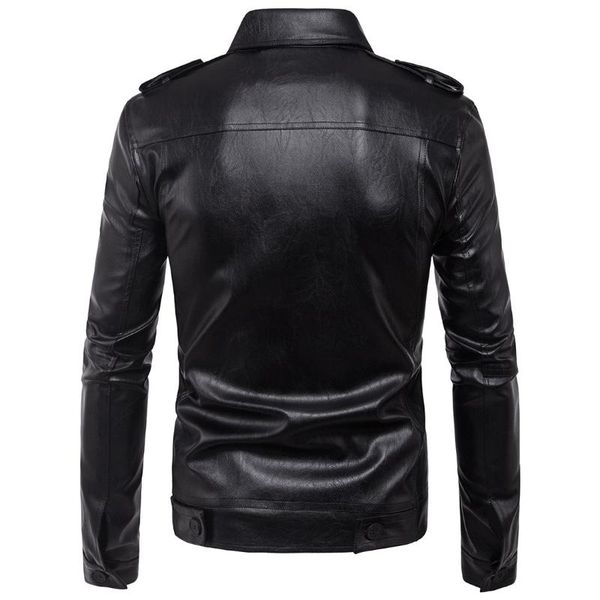 

ouma 2019 new style fashion men locomotive pamphlets men's leather jacket leather coat ouma coat m-5xl b004, Black