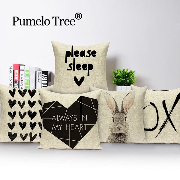 

rabbit pillow cover animal black decorative lovely throw pillows pineapple feather cushions for sofa custom cover cushion