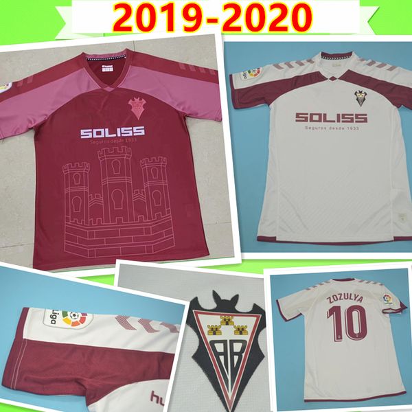 

albacete soccer jersey 2019 2020 home white away red football shirt 22 manaj 10 zozulya 7 susaeta fuster barri garcia camiseta de fútbol, Black;yellow