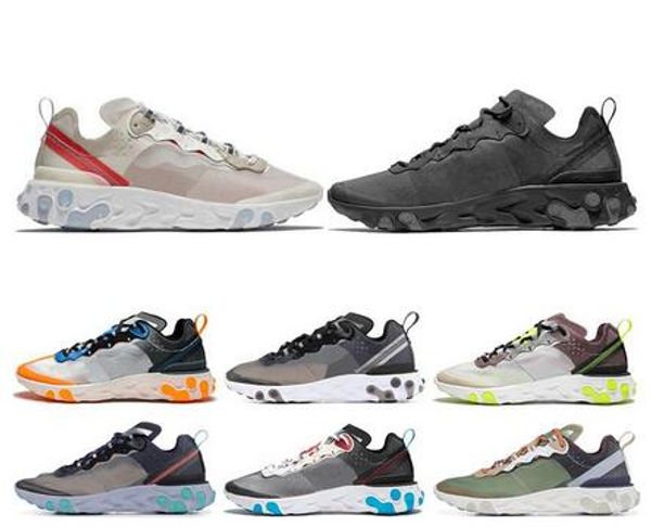 

react element 87 55 men women running shoes white black sail royal tint desert sand designer breathable sports sneaker size 36-45