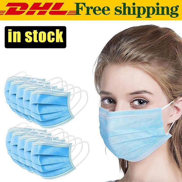 

7339044 12 hours ship dhl surgical disposable face masks 3-layer mouth anti pm2.5 safety masks face masks