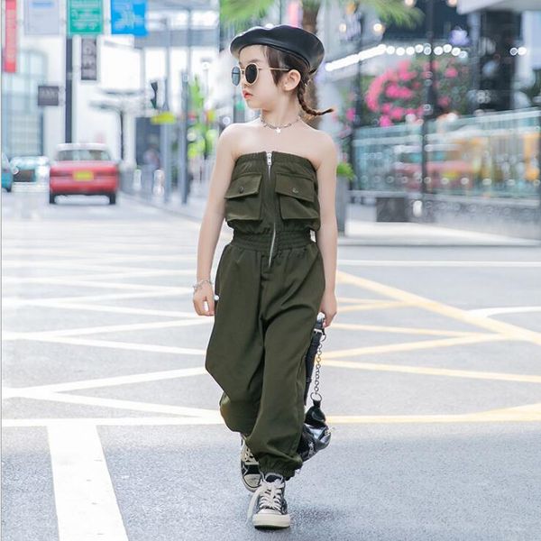 

2020 new wholesale girls overalls summer fashion girls pants 4-9t c987, Blue
