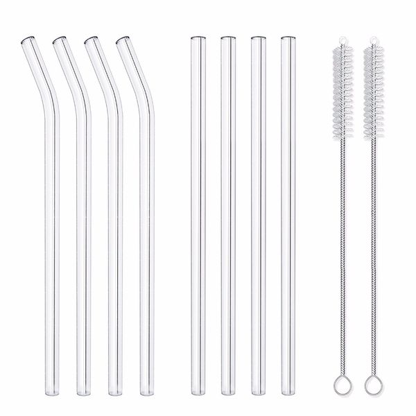 

8pcs экологичной многоразовой соломка из нержавеющей стали металл соломинка +-щетка для очистки bpa free