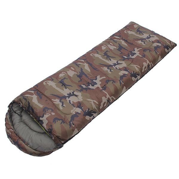 

hiking travel camouflage portable 4 season washable waterproof soft filling cotton sleeping bag envelope style outdoor camping