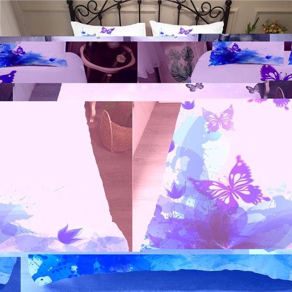 

a bedding set 3d printed duvet cover bed set butterfly home textiles for adults bedclothes with pillowcase #hd02