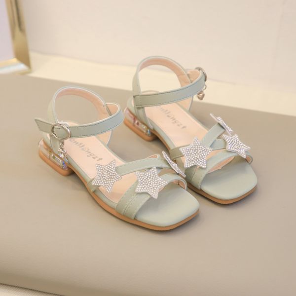 

sneakers medium big kids crystal beach shoes summer children's princess casual stars with rhinestone girls low heels sandals, Black;red