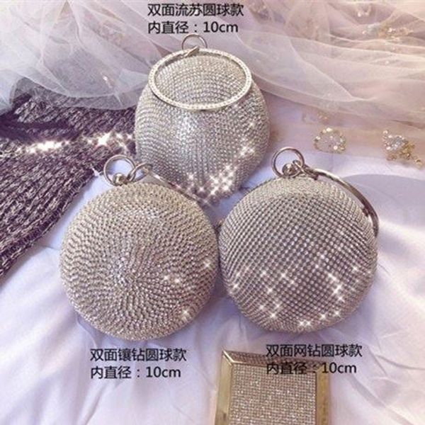 

гламурный блестящий особый круглый шар ослепительной полный горный хрусталь сцепления вечерняя сумочка