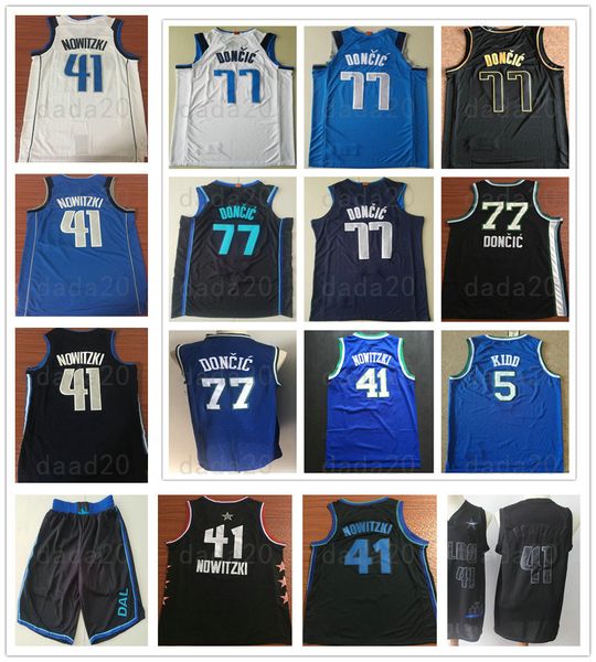 

stitched luka 77 doncic jersey navy blue white black dirk 41 nowitzki jerseys jason 5 kidd college basketball shirt