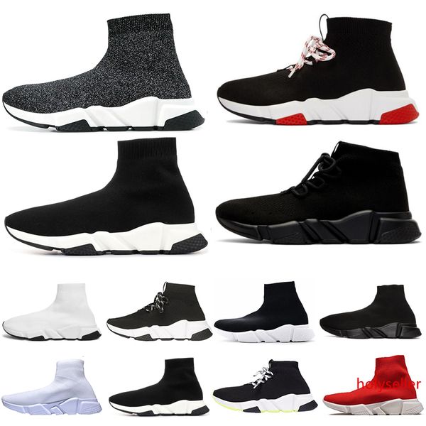 

designer sock shoes triple black white men women fashion sneakers triple black white blue pink mens trainer runner booties platform shoe