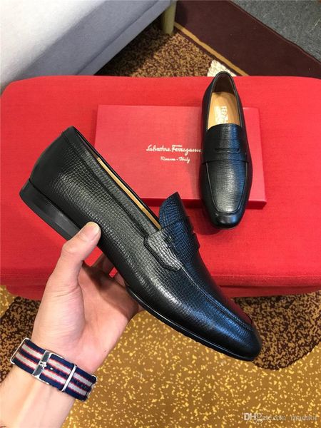 

21ss brand 2020 italian mens leather shoes big size luxury dress shoes men office loafers man casual wedding shoes new madal, Black