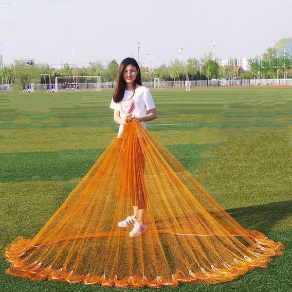 

finefish multifilament china cast net hand throw catch fishing network small mesh with sinker trap hunting gill nets