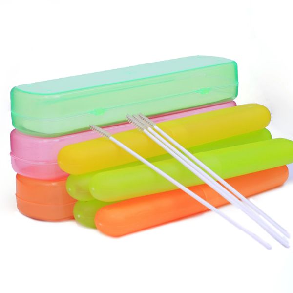 

handmade lip protecting glass drinking straw tourism juice drink beverage heat-resistant straw set with brush protective case