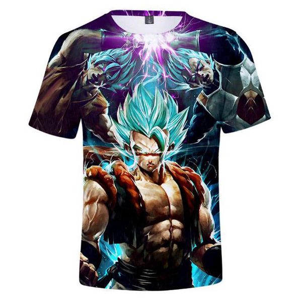 

hip hop fashon брендовая одежда мужская 3d футболка dragon ball z ультра instinct гоку супер саян бог синий вегета печати anime tshirt, White;black