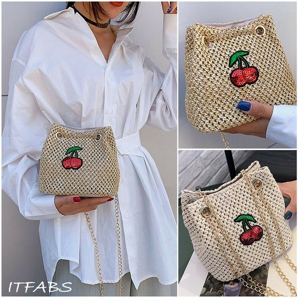 

2019 новые горячие женщины ретро плетеная сумка из вишневого ротанга ручной работы