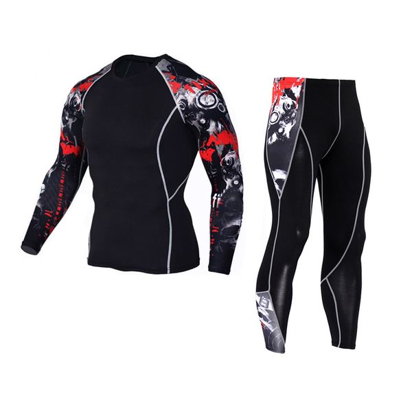 

mma rashguard long sleeves fitness t-shirt man compression set t-shirt men's tights union suit thermal underwear s-xxxl-xxxxl, White;black