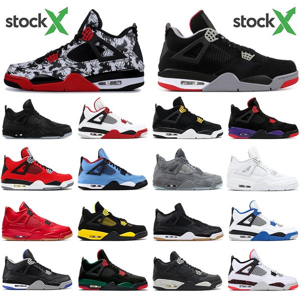 

with socks 2020 4s mens basketball shoes stock x 4 bred black gum tattoo pure money athletic designer sports sneakers trainers