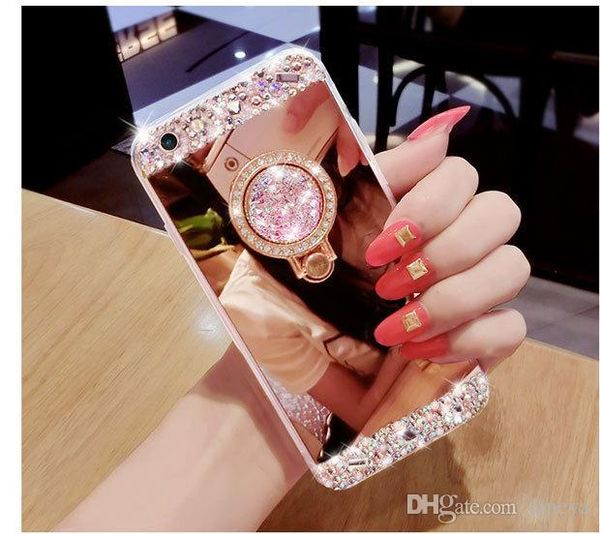 

мода для iphone 11 pro xs max xr x 8 7 6s 6 plus для galaxy s9 s8 s10 plus note 8 9 10 роскошный бриллиант с мягким зеркалом 360-футляр для
