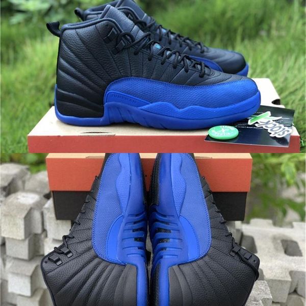 

2020 new authentic 12 game royal men casual shoes 12s black blue sports sneakers retro real carbon fiber 130690 -014 with original box