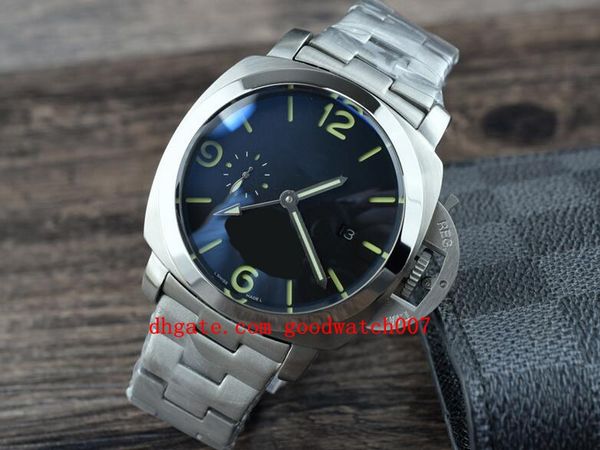 

men's 3 day mechanical luxury classic series automatic movement 44mm 316l stainless steel black gmt automatic movement 682 fashion watc, Slivery;brown