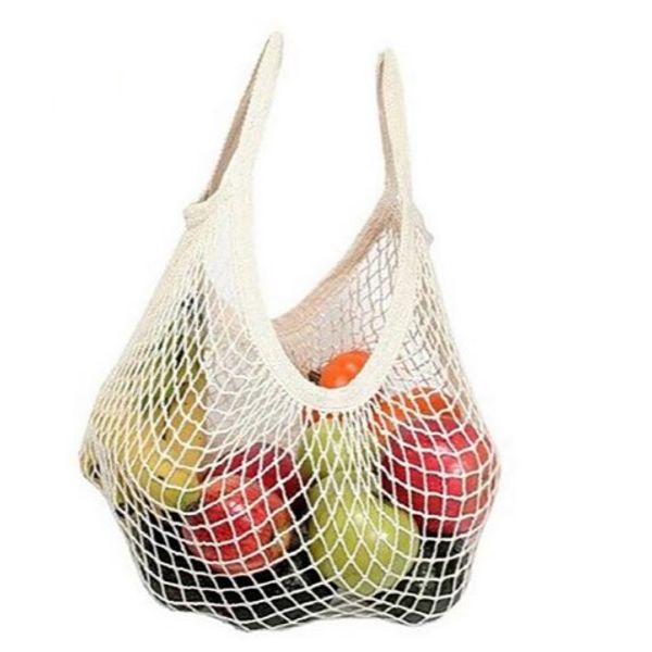 

new reusable grocery produce bags cotton mesh ecology market string net shopping tote bag kitchen fruits vegetables hanging bag