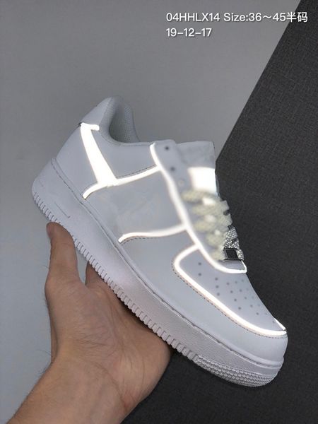 

2020 new forced 1 classic casual running shoes for men women white grey black 3m reflective fashion sports sneakers shoes brands size 36-45