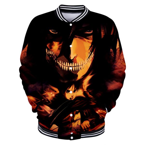 

attack on titan movie role-playing comfortable baseball jacket fashion long-sleeved jacket casual, Black;brown