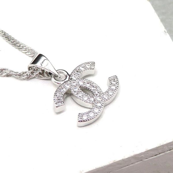 

zero profit diamond necklace luxury letter pendant necklaces men women necklace chain for birthday gift, Black