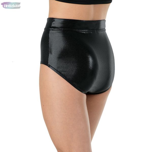 

mid women waist metallic shorts for adults ballet performance underpants bottoms basic booty shorts fitness dance girls, White;black