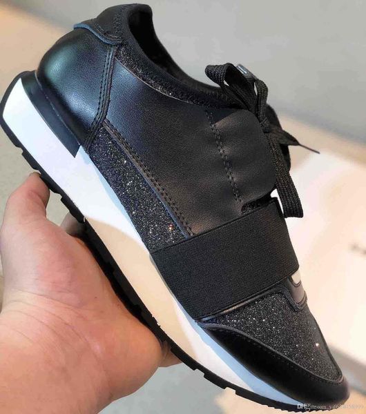 

2019 womens design sports shoes lightweight sneakers leather comfortable casual party dress fashion shoes with original box qw, Black