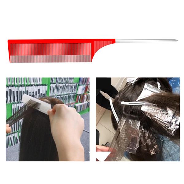 

4x professional abs weave highlighting foiling hair comb salon combs brush, Silver