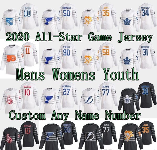 

2020 all-star game jersey artemi panarin anthony duclair tristan jarry binnington victor hedman frederik andersen john carlson kris letang, Black;red