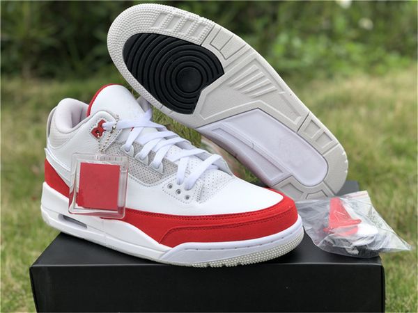 

mens 3 3s tinker red basketball shoes classic iii white red trainers outdoor sports sneakers with box size us7-13