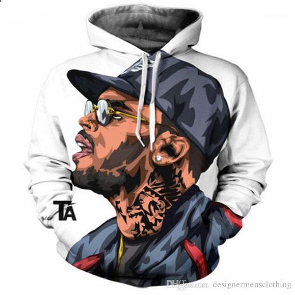

digital print mens hoodies spring usa hiphop pullover long sleeve mens sweatshirts fashion male clothing rapper 2pac 3d, Black