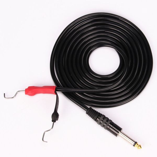 

new silicone power supply clip cord for tattoo machine 2.4m 8' ft black