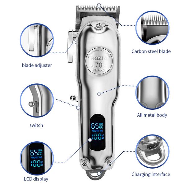 

al-professional salon senior clipper classic metal body salon lcd display 70 year all metal barber hair clipper trimmer