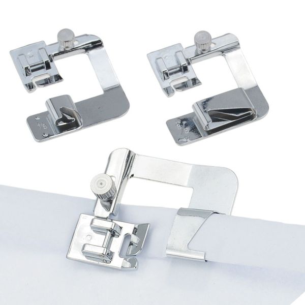 

1pc 13/19/22mm domestic sewing machine foot presser rolled hem feet set for brother singer sewing accessories 3 size, Black